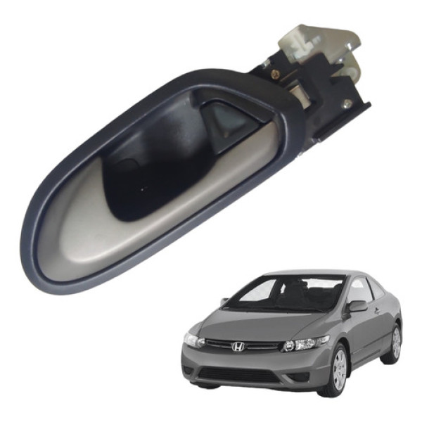 Maçaneta Interna Honda Civic Lado Direito 2007 A 2011 Preto E Cinza Dianteira