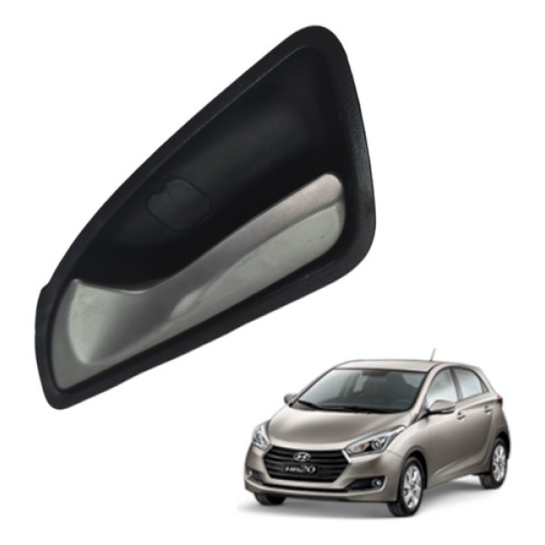 Maçaneta Interna Esquerda Hyundai Hb20 2013 A 2019 Preto Dianteira