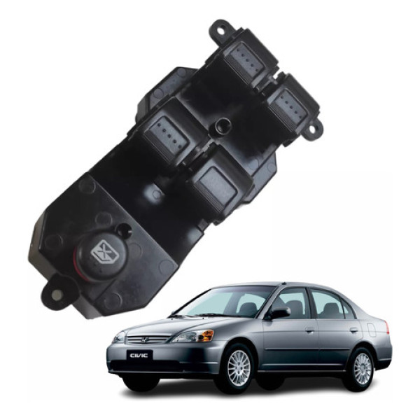 Comando Vidro Elétrico Dianteiro Esquerdo Honda Civic 2005