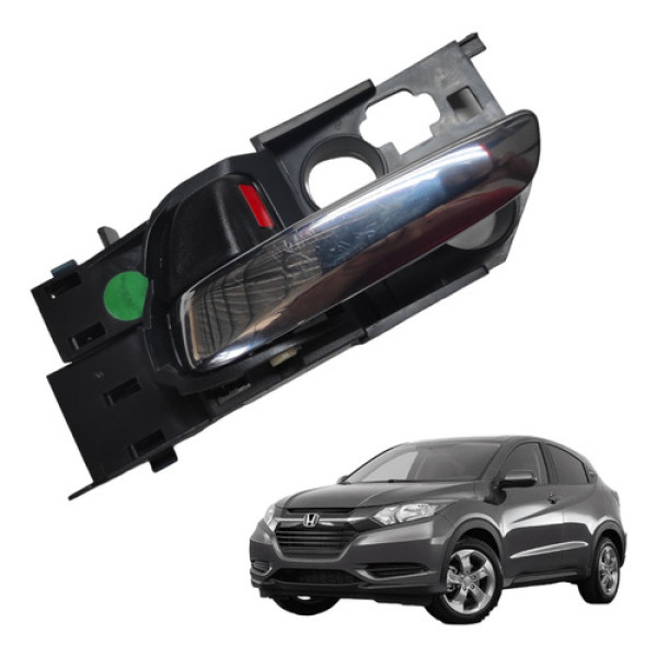 Maçaneta Interna Dianteira Esquerda Honda Hrv 2018 Prata Dianteira