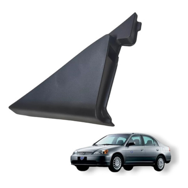Moldura Acabamento Retrovisor Honda Civic 1.7 2005 Lado Esq Preto