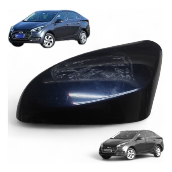 Capa Retrovisor Hyundai Hb20 Lado Esquerdo 2013 A 2020  Azul