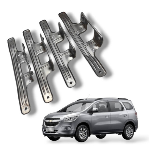 Kit Suporte Forro Porta Gm Spin 4 Unds 2017 2019 Original  Prata